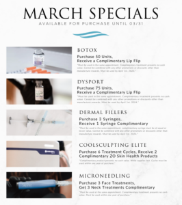 Synergy Medaesthetics March Specials